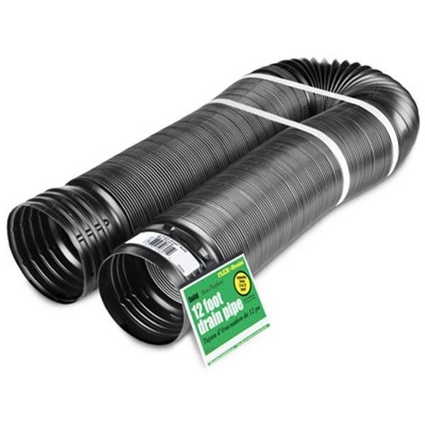 Amerimax Home Products 50710 Solid Black Flex Drain; Polyethylene; 4 in. x 12 ft, Amerimax Home Products, Mfr#: 149051